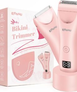 ENSSU Afeitadora eléctrica de bikini para mujer con pantalla LED, recortadora de vello púbico recargable para mujer con luz LED, maquinilla de afeitar corporal para piernas/brazos/bikini, regalo para