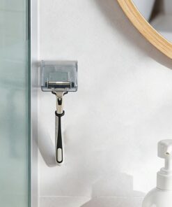 Soporte autoadhesivo para maquinilla de afeitar de ducha, organizador de maquinilla de afeitar a prueba de óxido que ahorra espacio para baño, se adapta a maquinillas de afeitar de menos de 1.7