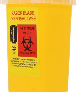 Contenedor de Cuchillas de Afeitar Abs Amarillo, Caja Dispensadora Segura Tapa a Prueba Desecho Seguro en Peluquerías y Uso Doméstico, Estuche Compacto para Estilo