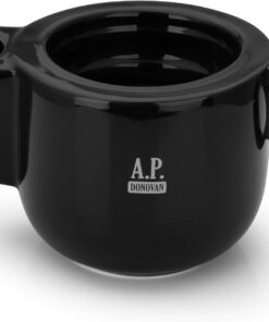 A.P. Donovan - Tazón de afeitar | doble pared | jabonera de porcelana | tazón de afeitar para espuma de afeitar | negro
