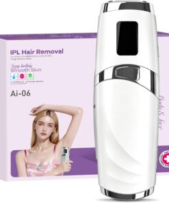 Motswedi Depiladora Láser IPL Mujer y Hombre, Máquina Depilación y Depilar Luz Pulsada Eléctrica Corporal Indolora Casa, Cuerpo, Piernas, Bikini, Axilas, Cara – Blanco