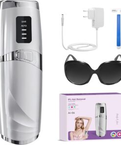 Depiladora Laser, Depiladora Luz Pulsada con Refrigeración, Depiladora Laser IPL, 999,900 Flashes, 3 Niveles de Energía, Luz Pulsada para Mujer y Hombre, Bikini, Axilas, Cara, Bikini y Cuerpo