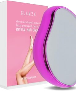 Glamza Crystal Hair Eraser Stone | Removedor de pelo de cristal mágico rápido y eficaz para mujeres y hombres (rosa)