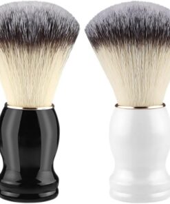 Ciieeo Brocha de Afeitar y Cepillo para Bigote 2 Piezas Cerdas Suaves para Limpieza Facial y Exfoliación, Portátil y Fácil de Mantener para Hombres de Afeitado Diaria