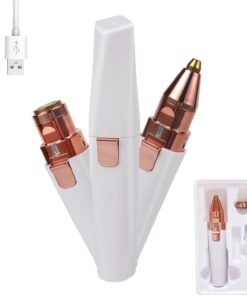 Removedor de vello facial, removedor de vello de cejas 2 en 1 recargable y afeitadoras faciales para mujeres, mini depiladora portátil eléctrica para piernas, labios, cara, cuerpo, pelusas de