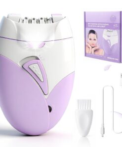 Depiladora eléctrica inalámbrica para mujer, mini depiladora facial con luz LED, depiladora facial con 2 velocidades, recortadora recargable, recortadora suave, recortadora de bikinis para cuerpo