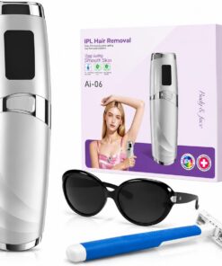 Depiladora Electrica Mujer, IPL con Control de Temperatura, Depiladora Laser, Para Cara, Axilas y Cuerpo, Laser Depilacion, Modo Manual y Automatico, Luz Pulsada, Plata