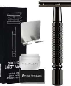 Razoras de doble borde para hombres, maquinillas de afeitar de doble borde | para afeitar y cómodo, rasurador manual con 5 recargas para preparación facial