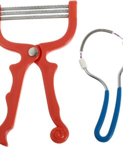 Depiladora Facial Manual Resorte para Depilación de Vello en Mejillas y Cuello, 2 Unidades, Mango Antideslizante de Plástico y Acero Inoxidable