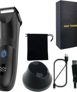 Afeitadora eléctrica íntima para hombres, recortadora de pelo íntimo para zona de ingle y vello púbico, impermeable, húmedo/seco, para hombres, vello púbico, impermeable, recargable