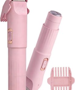 DERMAWAVE Recortadora de bikini eléctrica para mujer, recortadora de vello púbico de doble cabeza y afeitadora 2.0