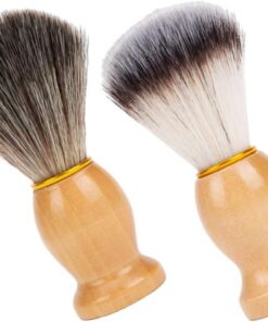 Toyvian Brochas de Afeitar Masculinas Multifuncionales 2 Unidades Mango de Madera y Cabezal de Espuma de Nylon para Uso en Casa y Salón