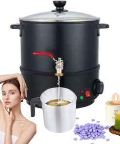 Calentador de Cera Profesional de 10L para salón - crisol eléctrico de 1100 W con Control de Temperatura (30-100 ° C) y luz indicadora - Dual Uso para la depilación y la fabricación de Velas