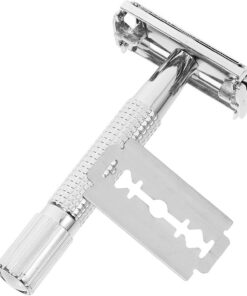 Afeitadora Manual de Acero Inoxidable, Doble Filo, Diseño Sellado, Manejo Fácil Irritación, para Vello Facial y Rostro