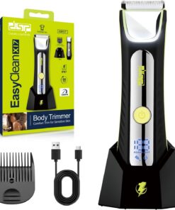DSP Recortadora de ingle para hombres, recortadora de bolas, peluquería de vello corporal, maquinilla de afeitar eléctrica impermeable para zonas privadas de hombres, afeitadora para bolas y vello
