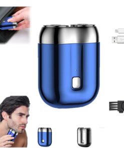 Mini afeitadora eléctrica de doble cabeza modelo 2025, mini maquinilla de afeitar eléctrica portátil, tamaño de bolsillo, lavable de doble cabeza, afeitadora eléctrica compacta recargable impermeable