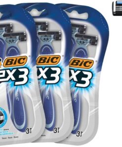 BIC RAZORS Flex3 Maquinillas Desechables Para Hombre - Paquete De 3 Packs De 3, 9 Unidad
