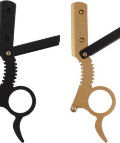 STOBAZA Maquinilla de Afeitar de Metal para Barba Hombre, 2piezas Acero Inoxidable, Afeitar Manual Segura y Equilibrada para Estilistas y Barberos Profesionales