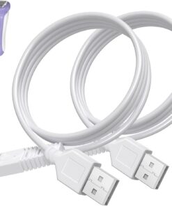 Paquete de 2 cables de carga USB para afeitadora eléctrica Remington modelo WDF5030A, WDF4816NA, WDF4821US, WDF4825 solamente, cable de carga de repuesto para afeitadora eléctrica y recortadora para