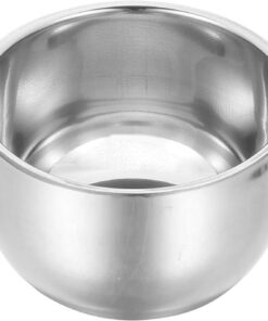 Hemobllo Cuenco de Afeitar de Acero Inoxidable 304 de Doble Pared 200ml | Color Plata, Base Redondeada Estable y Diseño Portátil, Taza Práctica para Espuma y Jabón