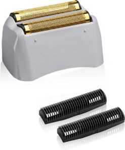 Lámina y cortador de repuesto para afeitadora, compatible con el cabezal de afeitadora Andis TS-1 | 1 paquete de lámina dorada para cuchillas de afeitadora 17150(TS-1)/17155/17200