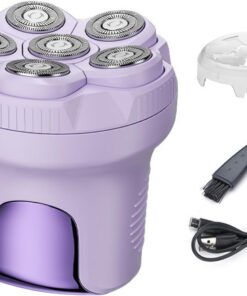 Recortadora de vello corporal recargable para mujeres, afeitadora eléctrica de seis cabezas para axilas y cuidado de rutina, afeitadora compacta para el cuerpo, herramienta de aseo de viaje