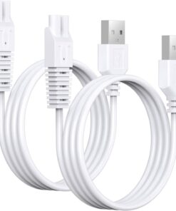 2 cables de alimentación compatibles con afeitadora eléctrica Remington Smooth & Silky para mujer, color blanco