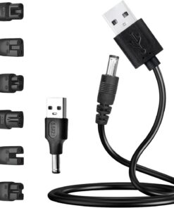 OUNONA 1 juego de adaptador de carga USB y cable de alimentación: kit de cable de carga de repuesto para afeitadoras eléctricas, peluqueros, purificadores y aparatos de belleza para el cuidado