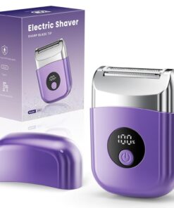 Maquinillas de afeitar eléctricas inalámbricas para mujer, afeitadora eléctrica de viaje con pantalla LED, IPX7 impermeable en húmedo y seco, recortadora corporal recargable para púbico, cara, bikini