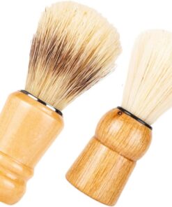 Ciieeo de Afeitar para Cuidado y Estilo de Mango de Madera para Hombre 2 Piezas y Cerdas de Nylon Uso y