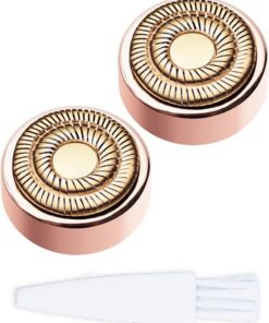 Cabezales de repuesto para la afeitadora depiladora facial Finishing Touch Flawless para mujeres Gen 2, oro rosa - Paquete de 2