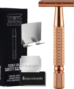 Mastros de seguridad para hombres, maquinillas de afeitar de seguridad | Razoras de afeitar de seguridad con 5 recargas para una experiencia de afeitado para