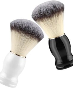 2 Brochas de Afeitar para Hombre Diseño Único, Fibras Suaves y Mango de Pp, Fáciles de Limpiar, Ideales para Peluquería y Cuidado de Barba