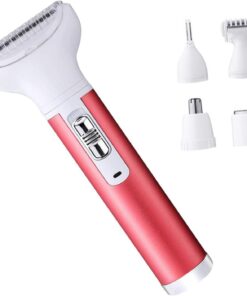 Depiladora para Mujeres Recortador de Cejas 400mah USB | Cabezal Desmontable, Aleación de Aluminio y Acero Inoxidable, Abs Rojo, Diseño Ligero y Ergonómico