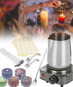 Fusor de cera para hacer velas, máquina eléctrica para derretir cera con placa caliente electrónica, jarra para verter, suministros para hacer velas, juego de fabricación de velas para principiantes