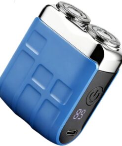 Afeitadora eléctrica para hombre, portátil, inteligente, recortadora de barba, doble cabeza, recargable, húmedo, seco, pantalla LED eléctrica