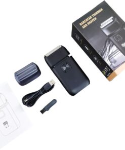 Afeitadora eléctrica recargable, resistente al agua, textura, adecuada para hombres, uso húmedo y seco, juego de aseo