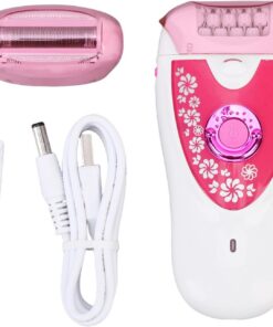 YUYTE Recortadora depiladora para mujer en forma de R, dispositivo de depilación de motor de alta velocidad, con cabezal de recortador dual y luz iluminadora, para cara y cuerpo