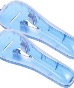2 Piezas Estuche Protector Compacto para Maquinilla de Afeitar Manual Caja Rígida Ligera para Viaje Almacenamiento Seguro y Práctico para Afeitadoras de Unidades Azul