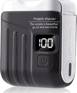 Mini afeitadora eléctrica para hombre, maquinilla de afeitar portátil de viaje con cabezales de lámina flotantes duales, afeitadora inalámbrica recargable por USB para afeitado húmedo y seco