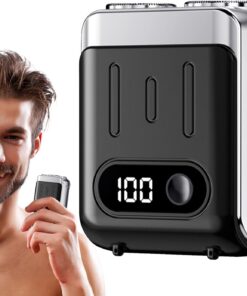 Trimmer eléctrico para barbas, recortadora eléctrica portátil, recortadora | de barba impermeable, recortadora de barba recargable USB, afeitadora eléctrica y húmeda, tamaño de bolsillo para hombre