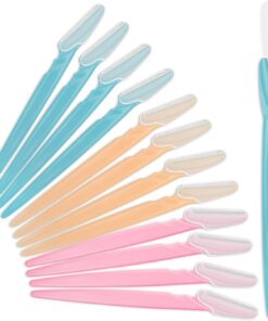 Maquinilla de afeitar para cejas, 12 piezas, herramienta de dermaplaning para profesionales faciales, afeitadora facial para mujer, removedor de vello facial