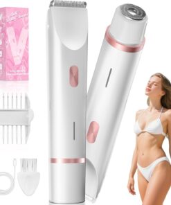 Maquinilla de afeitar eléctrica para mujer, afeitadora personal para vello púbico, línea de bikini, piernas, axilas y cara, recargable por USB-C, suave con la piel sensible, enjuagable, regalo