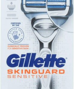 Gillette Contemporary White Plastic Sensitive SkinGuard Razor, 2 Blades, 1 Count, Men's Unisex-Adults