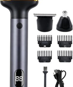 Recortadora de barba de hombre Afeitadora eléctrica recargable portátil | Recortadora De Pelos Nasales para recortar, perfilar, cuidar rostro, cuerpo, nariz, cabeza y cabello, multiuso en casa y p
