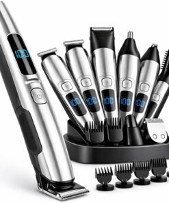 Kit de peluquería profesional para hombres – Recortadora de barba y aseo todo en uno con peluquero corporal, recortadora de pelo de nariz, maquinilla de afeitar eléctrica impermeable, cortadora de