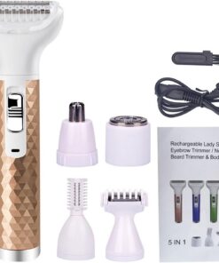 Depiladora recargable 5 en 1 para mujer, depiladora de belleza para piernas, brazos, labios, fácil de usar, para mujeres, vello púbico, recargable, inalámbrico