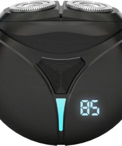 Mini afeitadora eléctrica de doble cabeza, carga tipo C, uso durante 30 días, IPX7 impermeable, motor de 6500 rpm, maquinilla de afeitar eléctrica, mini afeitadoras para mí