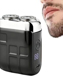 Afeadora Eléctrica Portátil Recargable con Doble Cuchilla y Pantalla LED | Afeitadora Facial para Hombres para Barba Mentón Viaje Casa Gimnasio