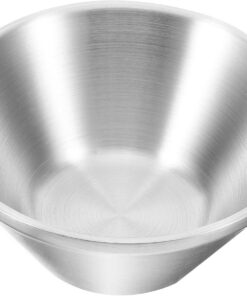 SHINEOFI Cuenco de Afeitado para Hombres, Taza de Afeitar de Acero Inoxidable, Grande, Plata, Base Estable, Superficie Lisa, para Salones y Barberías